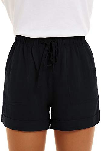 Goldpkf Pantalones cortos de entrenamiento con para mujer, de verano, tallas grandes, de algodón, bolsillos Reacondicionado