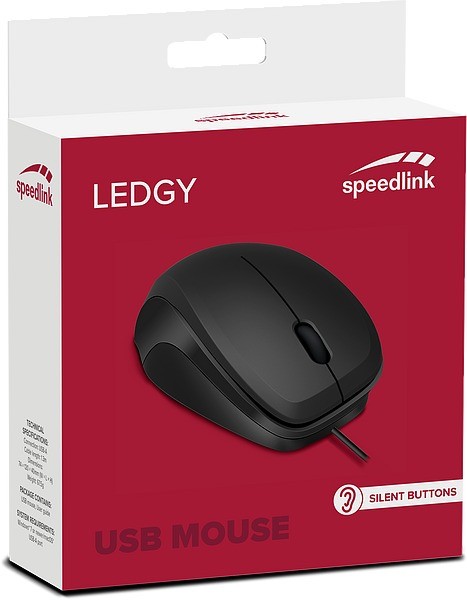 Speedlink LEDGY Mouse - USB, Silent, black-black