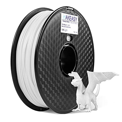 1 kg Spool PETG 3D Printer Filament 2.2lbs Blanco Makeasy Filamento 3D PETG de filamento de 1,75 mm+/- 0,02 mm 