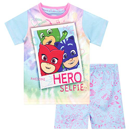 Pj Masks Pijamas de Manga Corta para niñas Multicolor 7-8 Años Embalaje Deteriorado