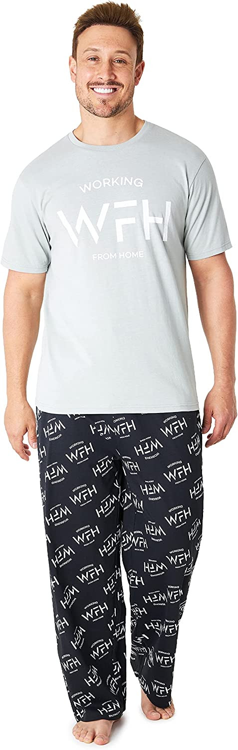 Pijamas para Hombre 100% algodón súper Suave para Hombre, Conjunto de Pijamas para Hombre, Ropa de Dormir, Ropa de Estar, chándal (Gris, L)
