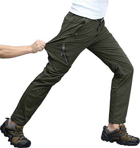 En todo el mundo Saga ratón Kefitevd Pantalones de Senderismo para Hombre Pantalones de Trekking  elásticos de Secado rápido Ejercito Verde, 36 Reacondicionado
