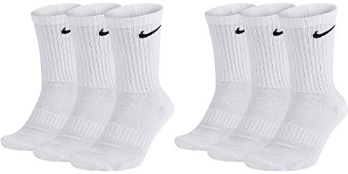 Nike Everyday CUSH Crew Calcetines para hombre, color blanco, gris, negro Blanco 46-50 Reacondicionado