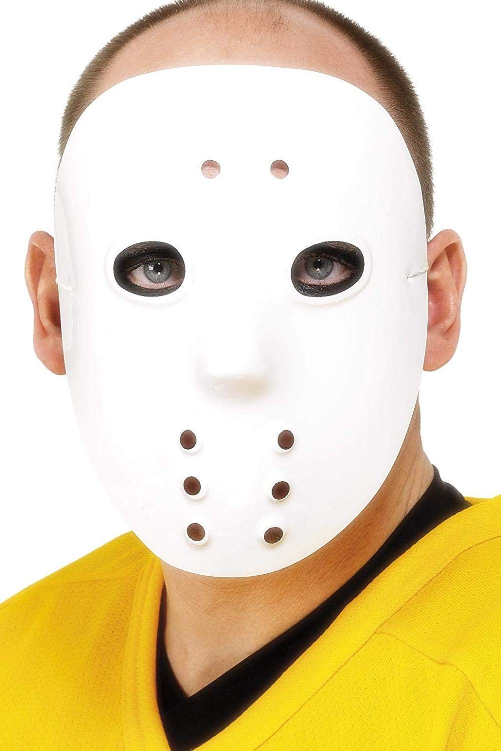 Smiffys Máscara de hockey, blanca, PVC