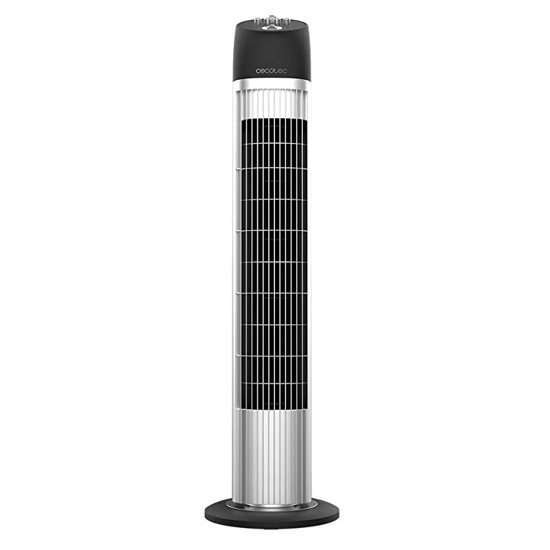 Cecotec Ventilador de Torre con Temporizador EnergySilence 850 Skyline. 45 W, Altura 33 (84 cm), Motor de cobre, 3 Velocidades, Oscilación automática de 70 grados, Asa trasera Reacondicionado