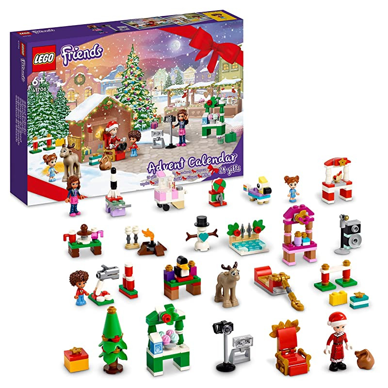 Lego 41706 Friends Calendario de Adviento 2022, Juguetes de Navidad, Set con Figura de Papá Noel, Muñeco de Nieve y Mini Muñeca Olivia, Regalos para Niños Embalaje Deteriorado