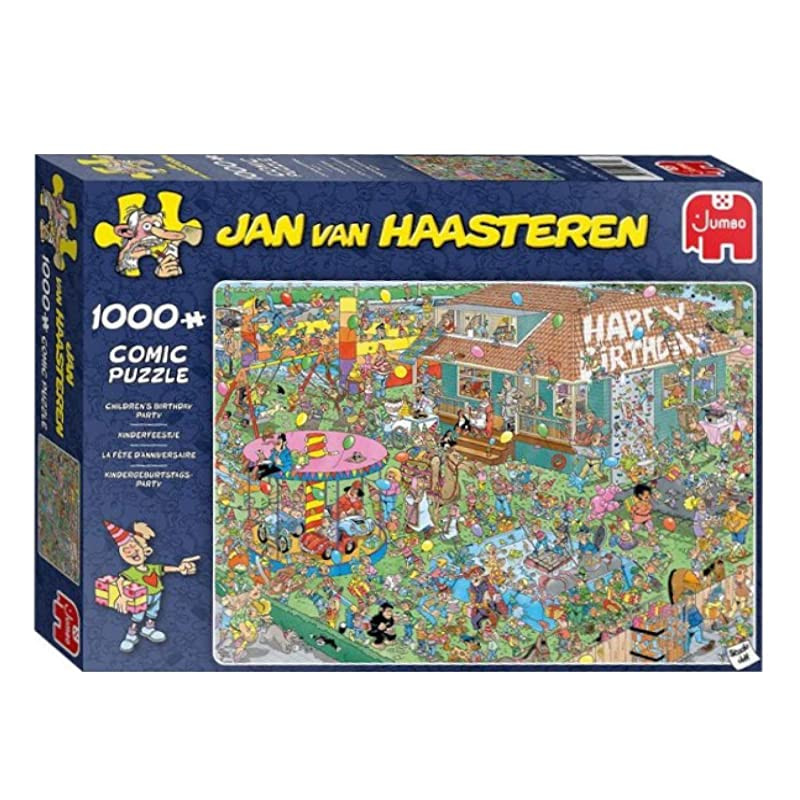 Fiesta de cumpleaños infantil de Jan van Haasteren de Jumbo Games, rompecabezas de 1000 piezas, 20035 Embalaje Deteriorado