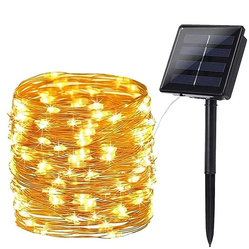 Guirnalda Luces Exterior Solar, BrizLabs 24m 240 LED Cadena de Luces Impermeable 8 Modos Luces Led Solares Exteriores Jardin Iluminación Decoración para Patio, Navidad, Bodas, Fiesta, Blanco Cálido