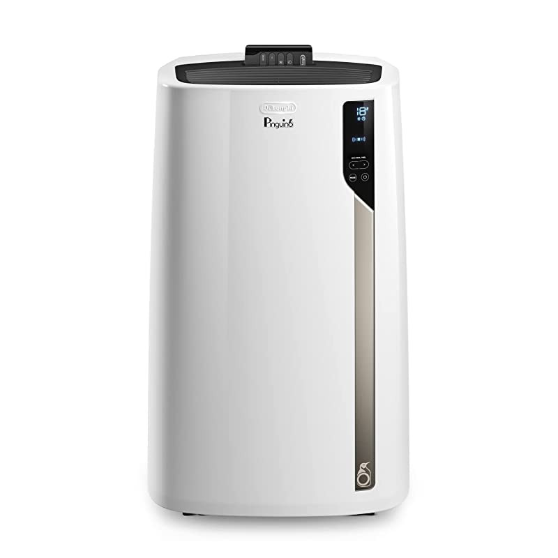 De'Longhi Pingüino PACEL98 ECO Silent Aire Acondicionado Portátil Silencioso con Tecnología Eco Real Feel, Interfaz Digital, Función Deshumidificadora, 2, 7 kW, 64 dB, Plástico, (Ligeras Marcas De Almacenaje) y (Raya Carcasa) Blanco Embalaje Deteriorado