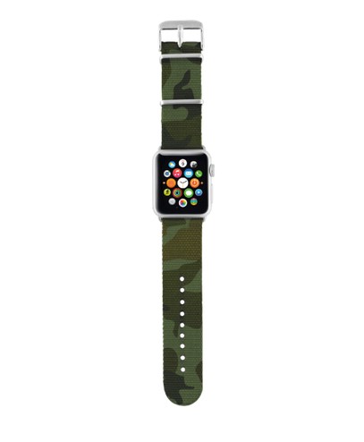 Trust Urban - Correa de Nylon para Apple Watch de 42 mm, Verde Camuflaje