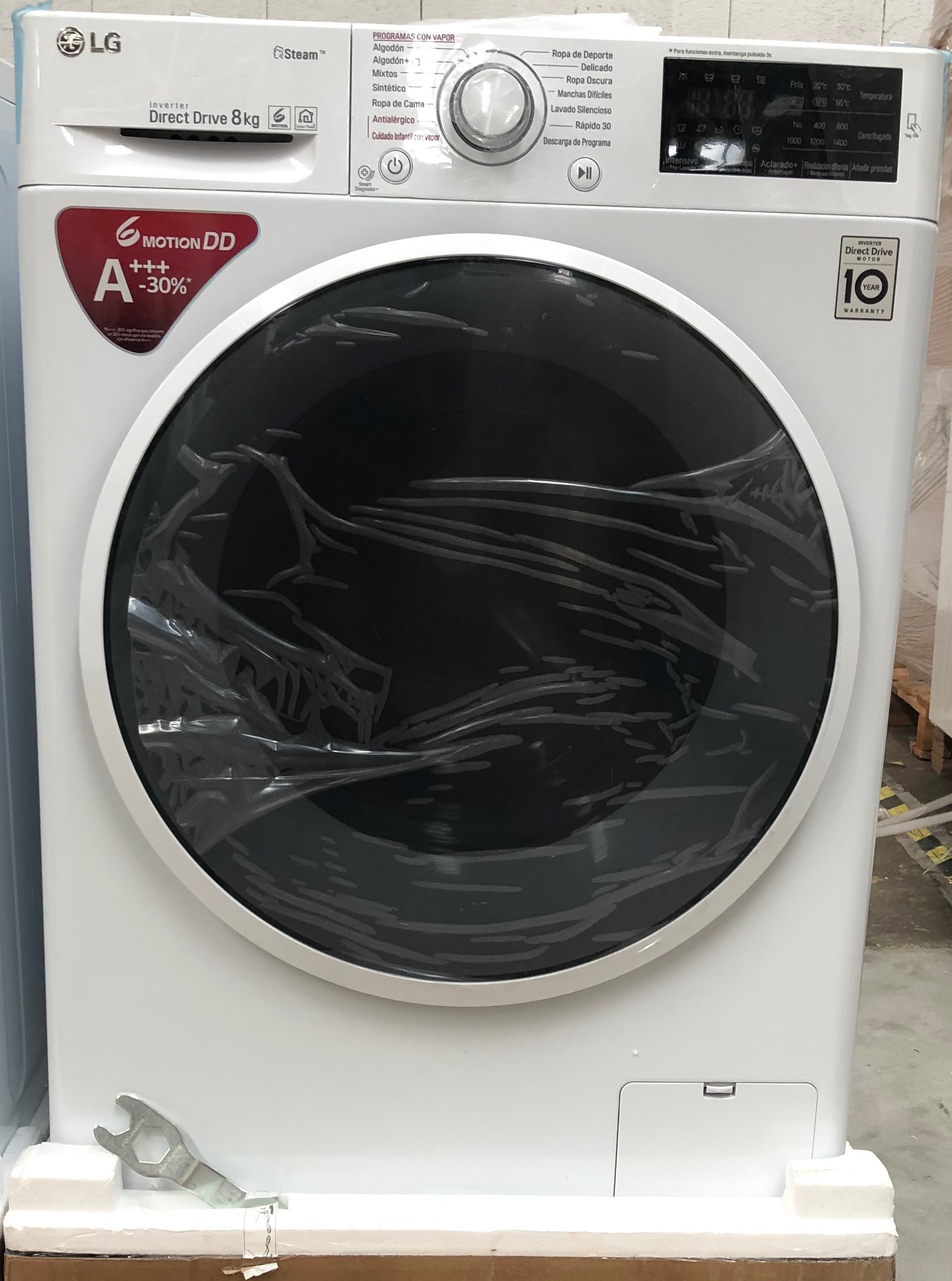 navegador irregular Irregularidades LG F4J6TY0W lavadora Independiente Carga frontal Blanco 8 kg 1400 RPM  A+++-30%