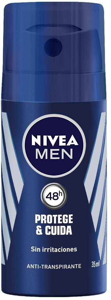 Купить дезодорант нивея мужской. Дезодорант спрей Nivea 35 ml. Nivea спрей protect & Care. Дезодорант спрей 35 мл Nivea Travel Size. Роликовые дезодоранты нивея мен мужские.