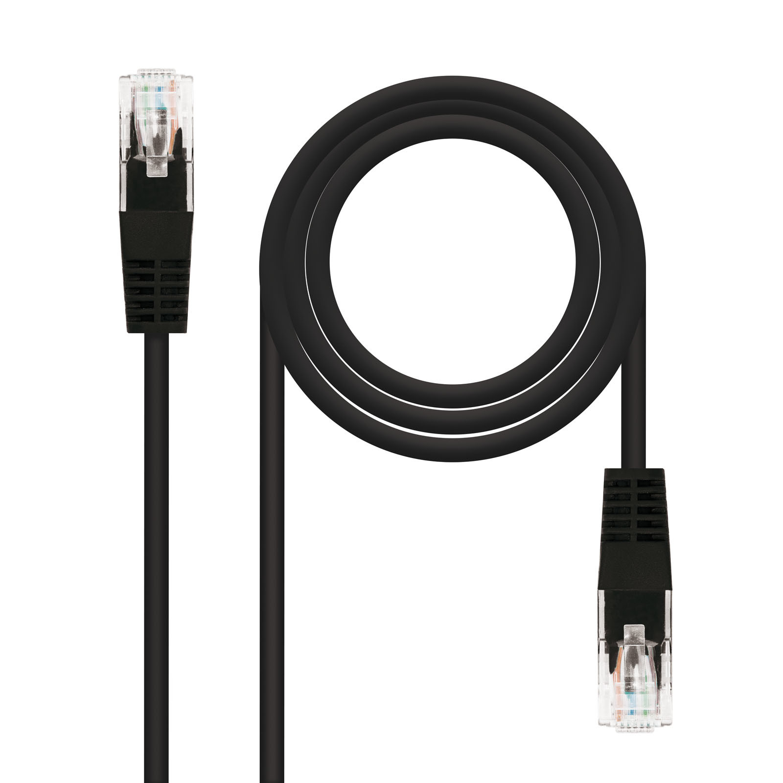 NanoCable 10.20.0101-BK - Cable de Red Ethernet RJ45 Cat.5e UTP AWG24, Negro, latiguillo de 1mts