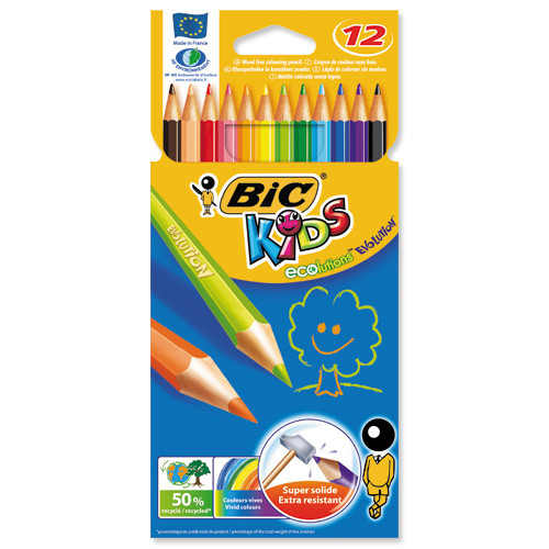 BIC - Kids Evolution, x12 Pack de 12 lápices, multicolor, (829029)