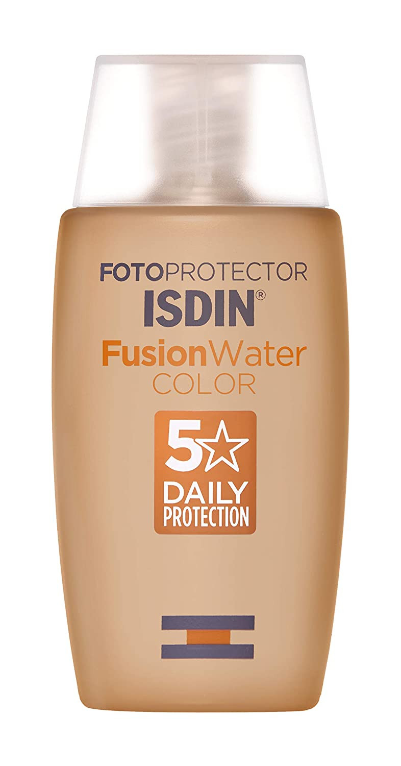 capa Entender mal vía Isdin Fotoprotector Fusion Water COLOR SPF 50 - Protector solar facial de  fase acuosa 50 ml Embalaje Deteriorado