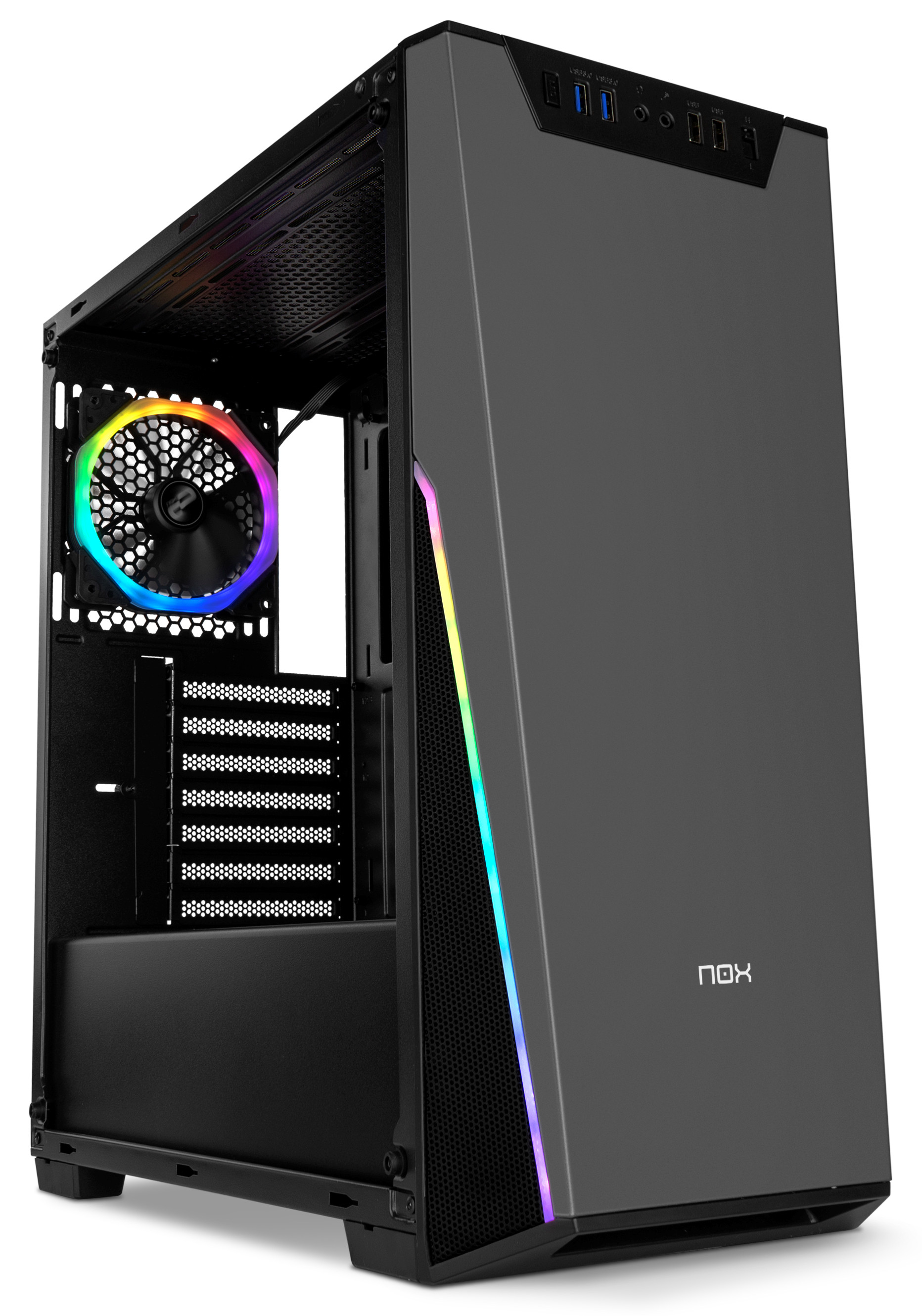 Nox Infinity Sigma RGB Midi Tower Cristal Templado Negro Reacondicionado