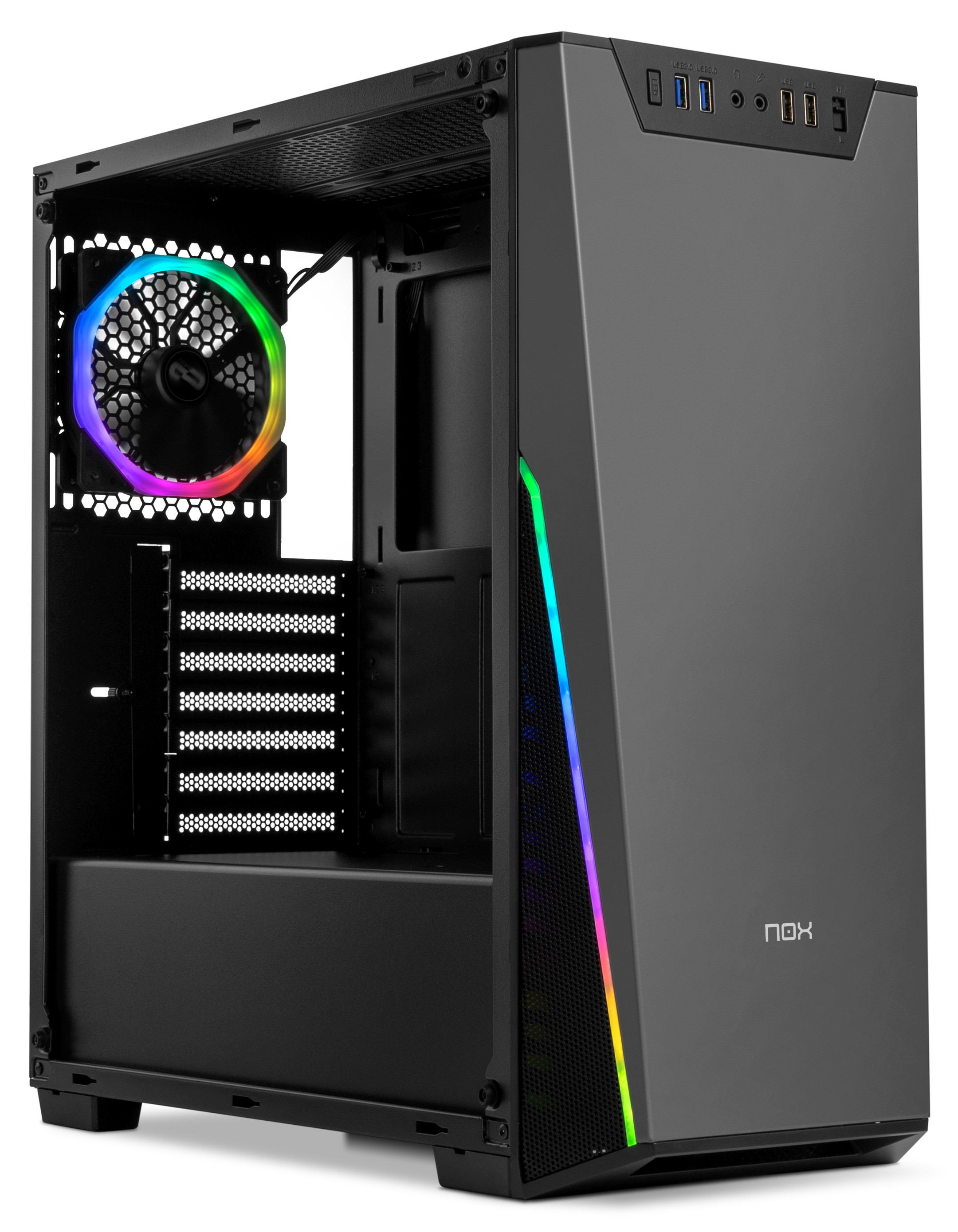Nox Infinity Sigma RGB Midi Tower Cristal Templado Negro Reacondicionado