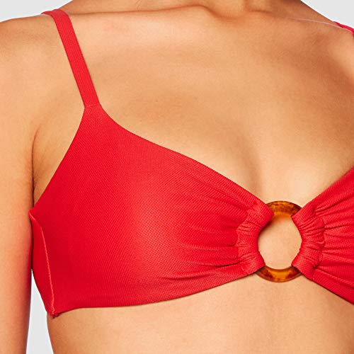 participar Camarada Perceptivo Women'secret, Parte Superior de bikini con textura roja y copa fija para  Mujer, Rojo, 90B