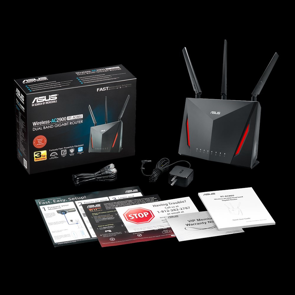 Asus RT-AC86U Router Gaming AC2900 AiMesh (Embalaje Genérico) Reacondicionado