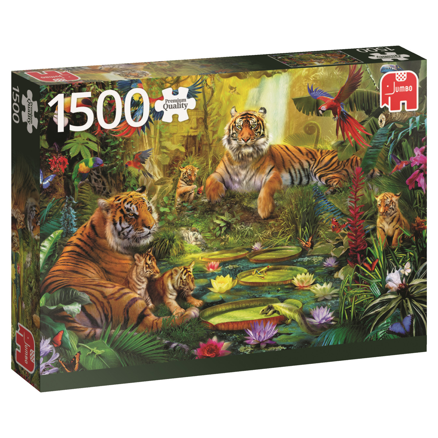Jumbo 18525 Familia de tigres en la Jungla 1500 Piezas