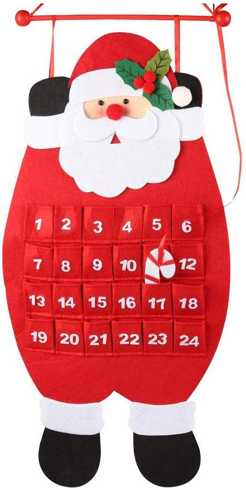Rojo, verde y blanco -1 Caja Calendario Adviento 24 Cajas Calendario Navidad Cajas Regalo Cuenta Regresiva Navidad con 24 Adhesivos Digitales,Cajas de Regalo Navidad Calendario de Adviento 