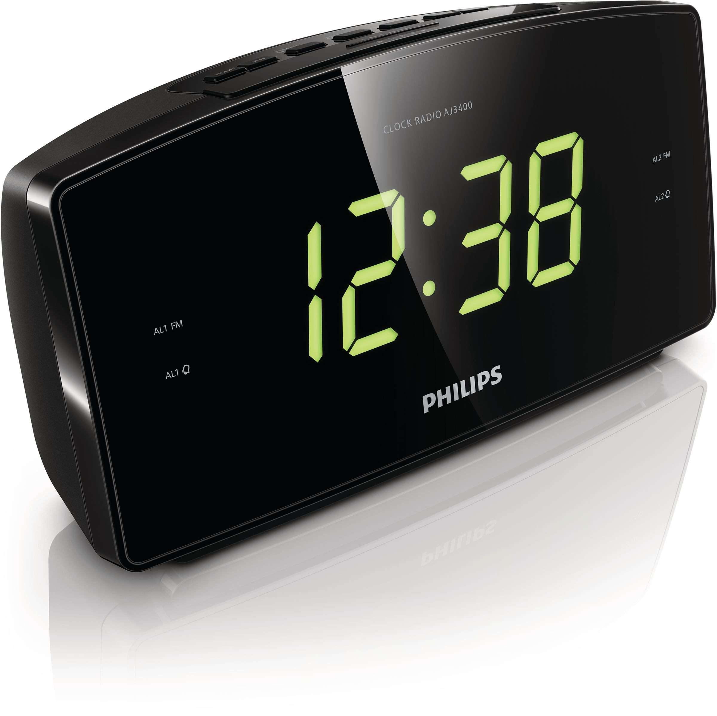 Philips AJ3400 12 Despertador con Radio, Negro (Embalaje Generico) Reacondicionado