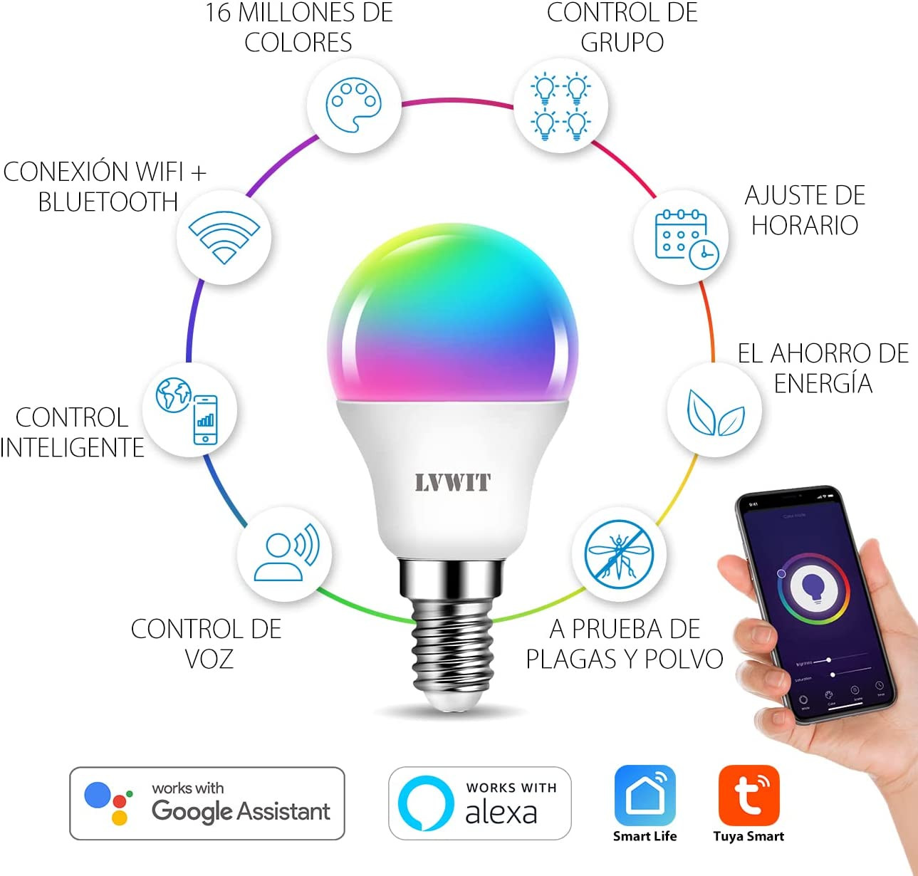 Smart RGB LED lámpara colgando negro-cobre app mantas lámpara Google Alexa regulable 
