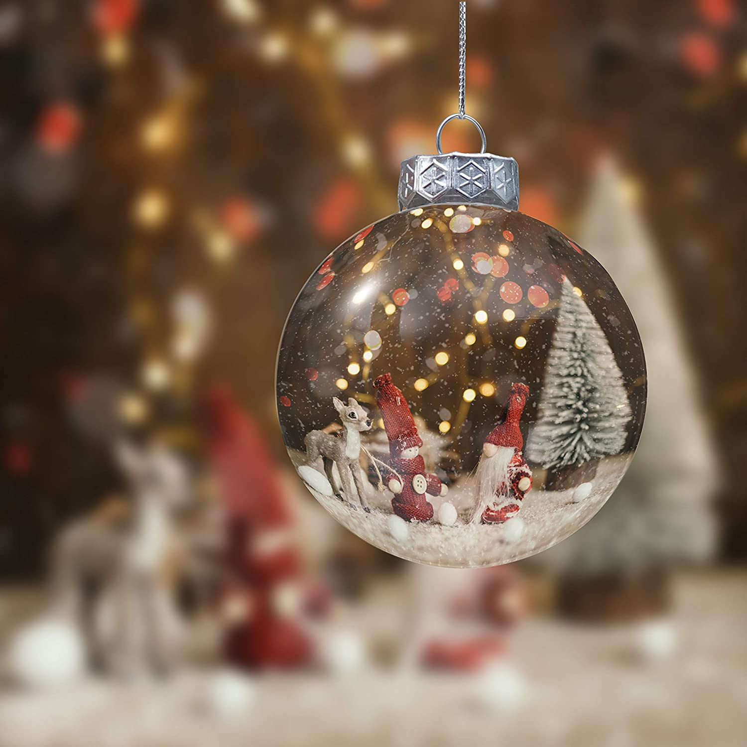 Decoración del hogar Bolas de Plastico Transparente Artes Colgantes y Manualidades - Bola Navidad Redonda Transparente Ornamento para Eventos de Las Fiestas de 12 BELLE VOUS Bola de Navidad Decoración de