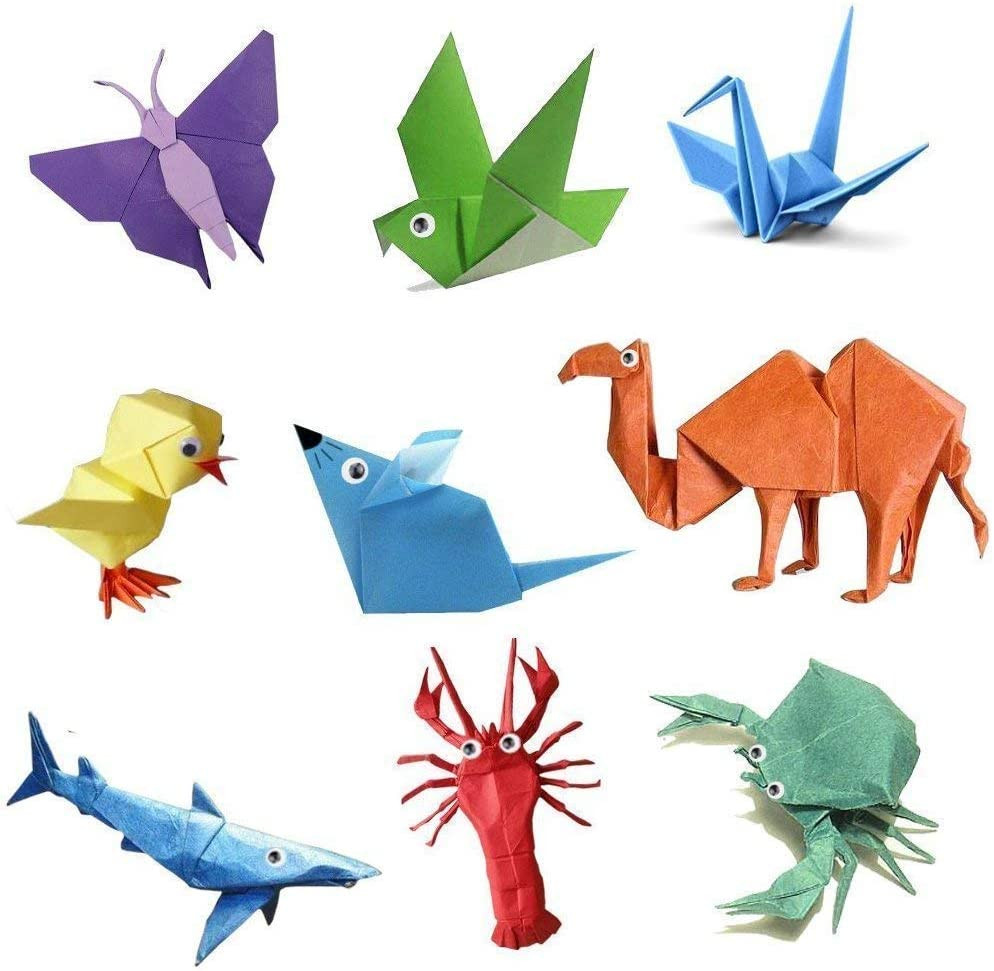 Oficina y papelería BJ-SHOP Origami,Papel Origami 100 Hojas de Doble Cara  10CM de Papel para decoraci¨®n de Fiesta de Inicio de Juguete de los ni?os  