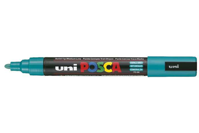 Uni-Ball Posca PC-5M Punta redonda Verde, Marcador