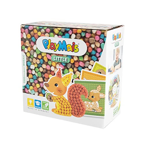 Playmais Mosaic Little Forest Kit de Manualidades para niñas y niños de 3 años+, 2300 Piezas y 6 Plantillas de mosaicos con Animales del Bosque, estimula la Creatividad y Las Habilidades motoras