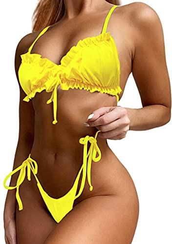 Sykooria Bikini Mujer Conjuntos Brasileño Traje De Baño de Una Pieza Cuello e ​Redondo Traje,Bañador para Mujer Push Up Bikini Playa,Piscina Verano Playa Traje de BañAdores Traje Mujer 