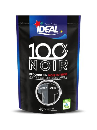Ideal - 33212300 - Tinte negro devolver el color a tu ropa negra 100% negro Embalaje Deteriorado