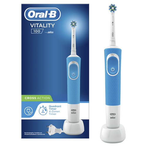 Oral-b Vitality 100 CrossAction Cepillo Dental Oscilante Azul, Blanco Embalaje Deteriorado