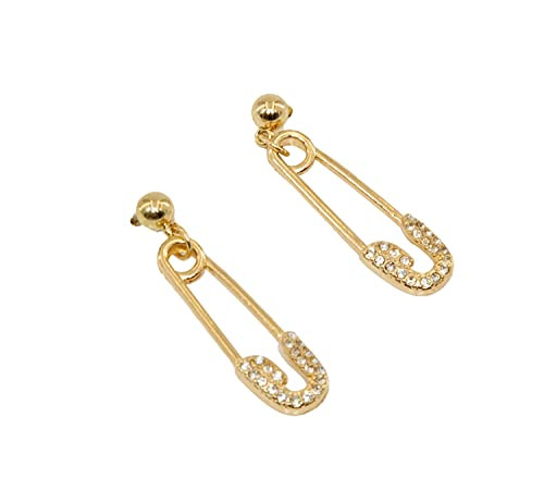 Pendientes Wha Darren, clip de seguridad, de moda para mujer, joyas chapadas en oro de 18K, pendientes imperdibles oro