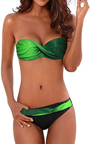 Surtido Benigno emprender Eudolah Bikini Push Up Mujer Chica con Capestro Sets Traje de Baño  Retorcido Linda para Piscina Playa d-Verde, L D-verde Reacondicionado