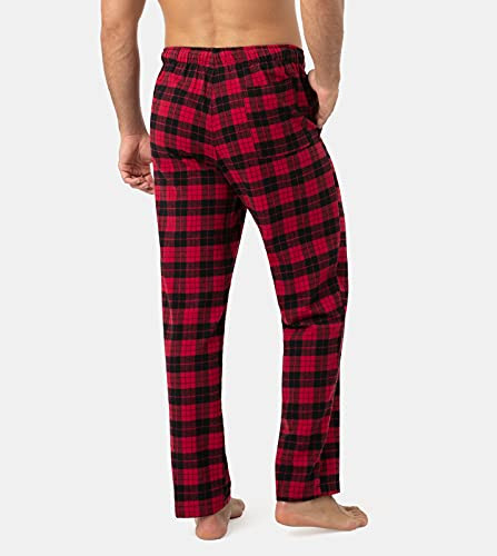 JINSHI Pijamas Hombre Algodón Conjunto de Pijama a Cuadros Largo Ropa de Dormir Casa Dos Piezas con Botones 