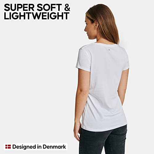 Cuello Redondo o en V Negro 1 Paquete Mezcla Ultra Suave DANISH ENDURANCE Camiseta de Algodón Orgánico para Hombre Blanco 