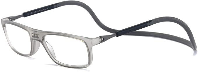 levantar presente Sucio Mmoww Gafas de lectura con montura negra: Gafas de lectura con imán Cierre  de clip magnético ligero y plegable, con patillas ajustables, unisex, gris,  +1.0