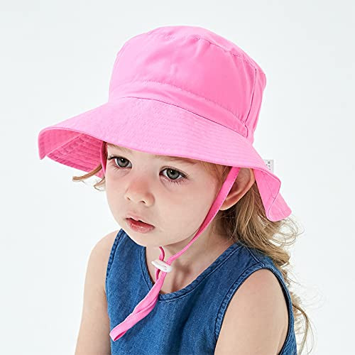 LACOFIA Sombrero de Sol para bebé niño Ajustable Gorro Verano de Pescador para niños ala Ancha para Exteriores/natación/Playa/Piscina 