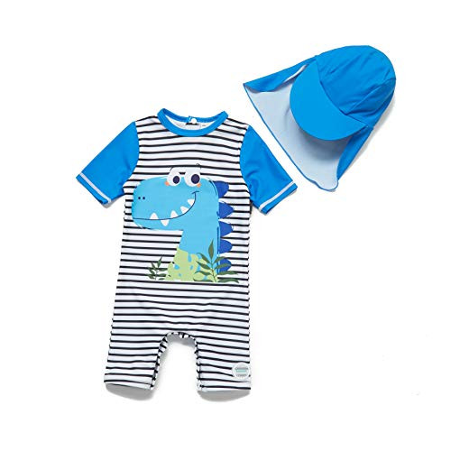 ropa de manga corta BONVERANO Traje de baño de una pieza para bebé protección UV 50+ ropa con una cremallera 