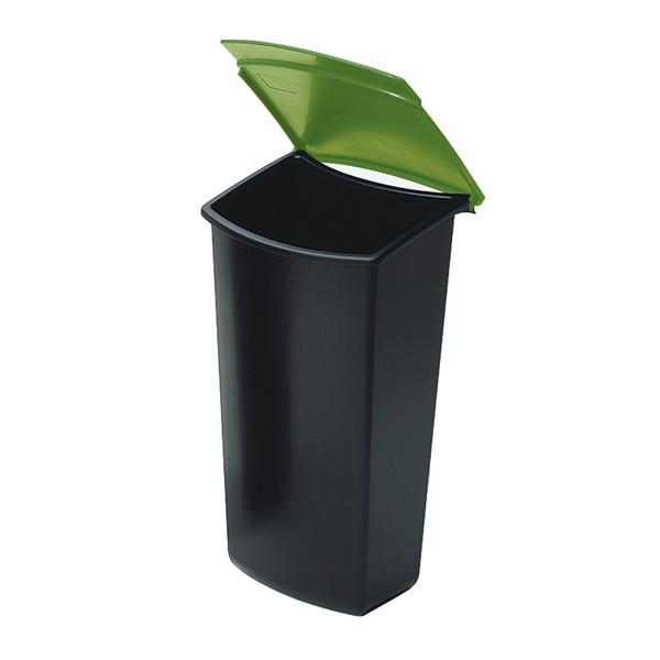 Han Cubo de basura Mondo con tapa, 3 litros, negro-verde