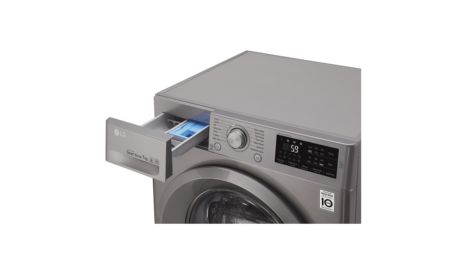 LG F4J5QN7S lavadora Independiente Carga frontal Acero inoxidable 7 1400 RPM A+++