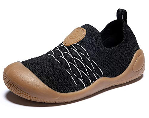 Kvbabby Zapatos Primeros Pasos para bebé Niños Zapatos Transpirable Antideslizante Zapatos Suela Suave Sneakers Zapatillas Negro 30