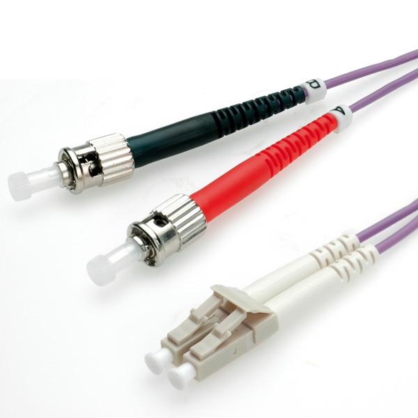 ROLINE 0.5m LC ST cable de fibra optica 0,5 m OM4 Violeta - Cable de fibra óptica