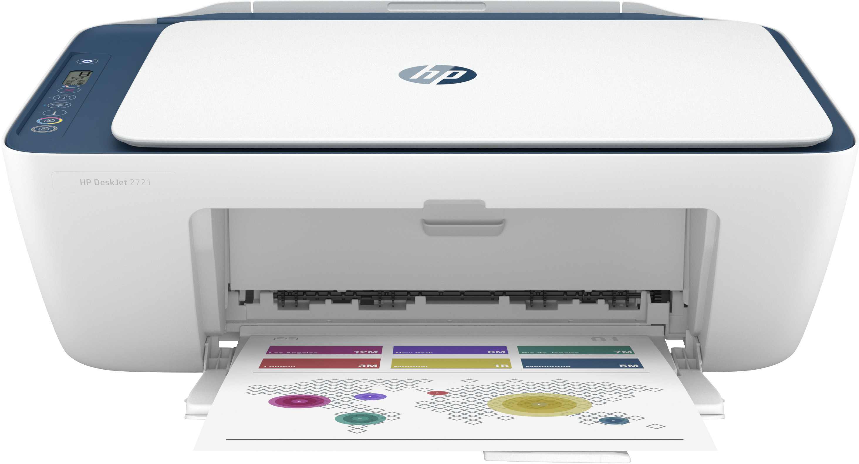 Hp Deskjet 2721 inyecciónwifiescánerblanca embalaje deteriorado impresora tinta color 7555 ppm bluetooth blanco 5.5 compatible con 7fr54b